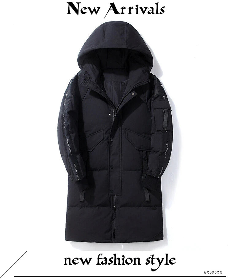 2023 New Winter Men Parka Big Pockets Casual Jacket Hooded Solid Color 2 colors Thicken And Warm hooded Outwear Coat Size 3XL Street King Limited