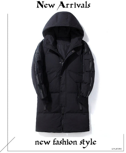 2023 New Winter Men Parka Big Pockets Casual Jacket Hooded Solid Color 2 colors Thicken And Warm hooded Outwear Coat Size 3XL Street King Limited
