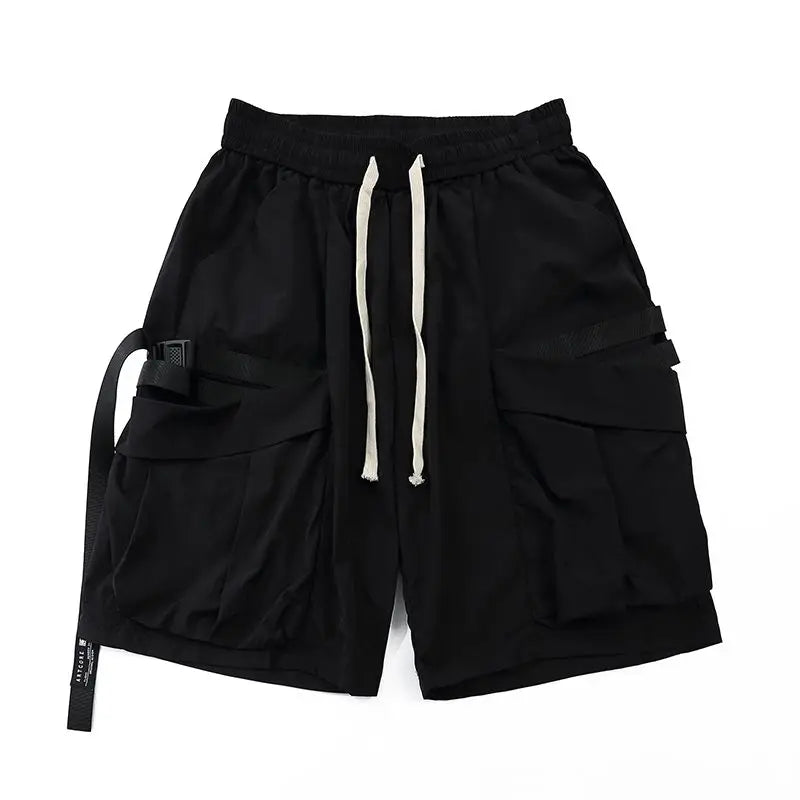 Korean trendy brand personality printed short sleeved T shirt Fashion street Y2K men and women straight functional work shorts Street King Limited