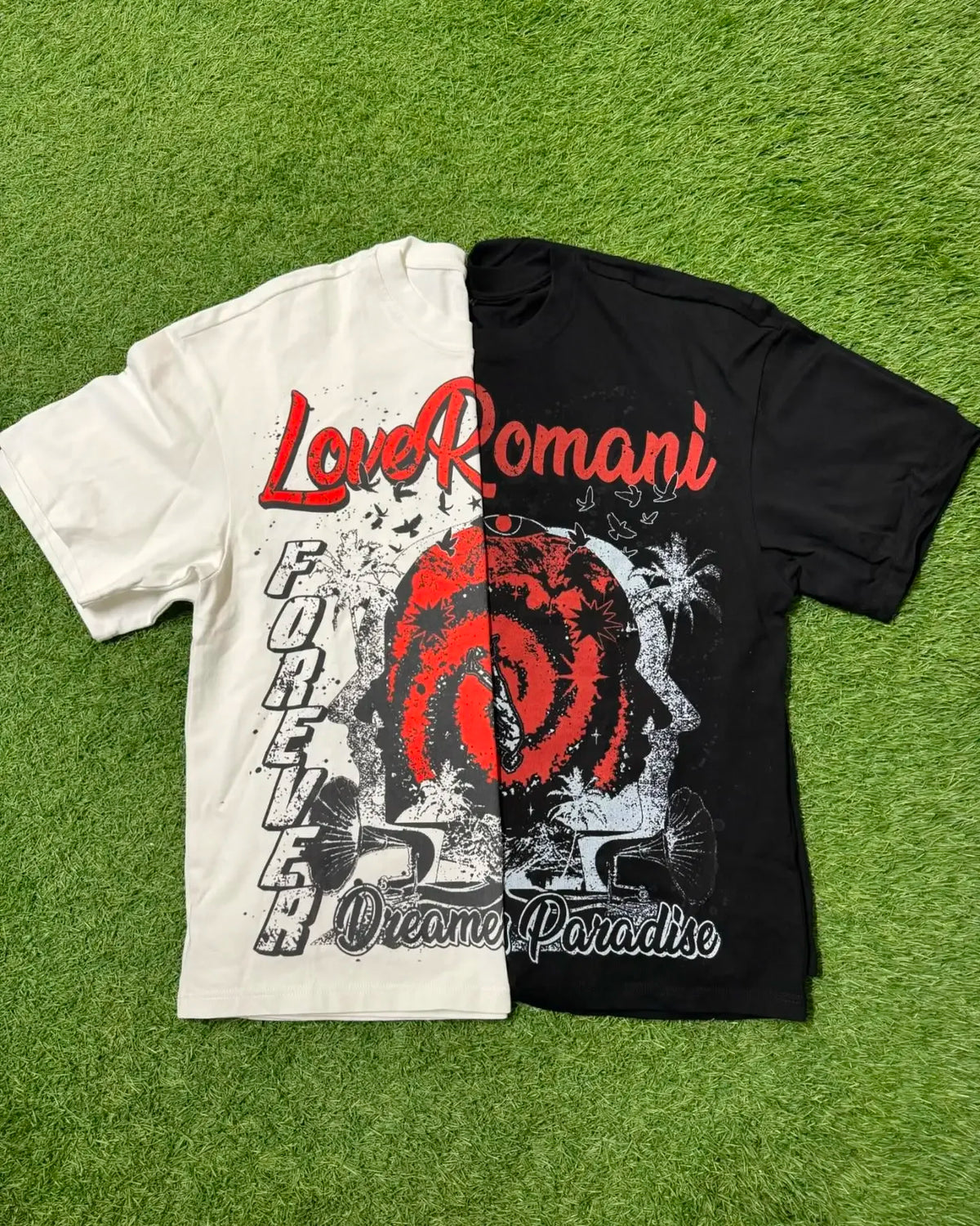 American Trendy Gothic Anime Pattern Printed Oversized T-Shirt Men's Fashion Rock Loose Versatile Casual Short-Sleeved Top Street King Limited