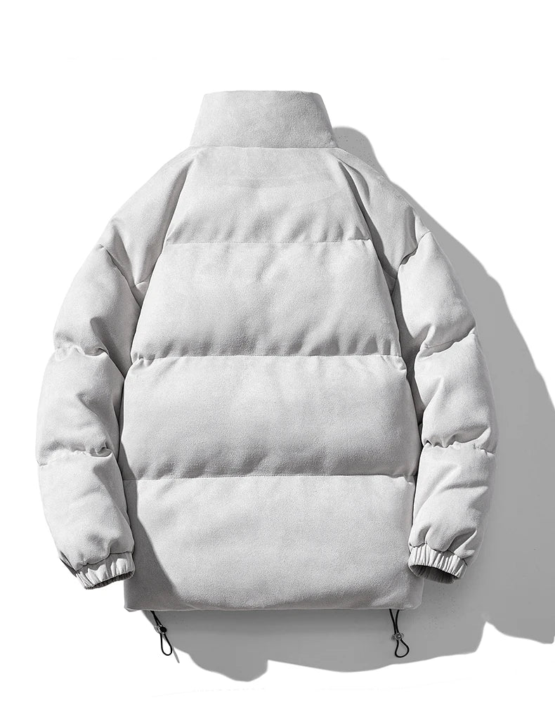 Streetwear Men's Winter Harajuku Fashion Jacket Parkas Bubble Jacket Oversize Warm Solid Coat Faux Suede Puffer Jacket Street King Limited