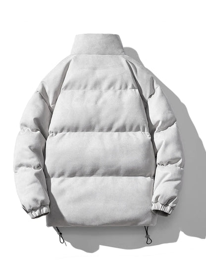 Streetwear Men's Winter Harajuku Fashion Jacket Parkas Bubble Jacket Oversize Warm Solid Coat Faux Suede Puffer Jacket Street King Limited