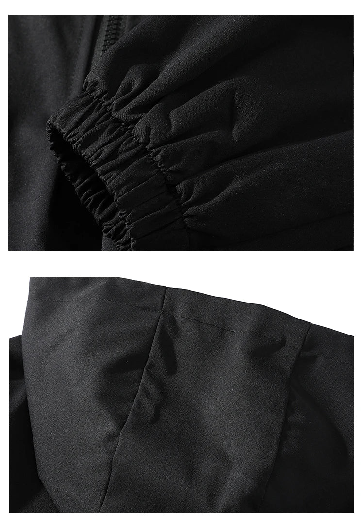 men workwear coat casual strip hoodids jacket unisex fashion hooded zipper tops outwear breathable waterproof windproof workwear unique default style 240