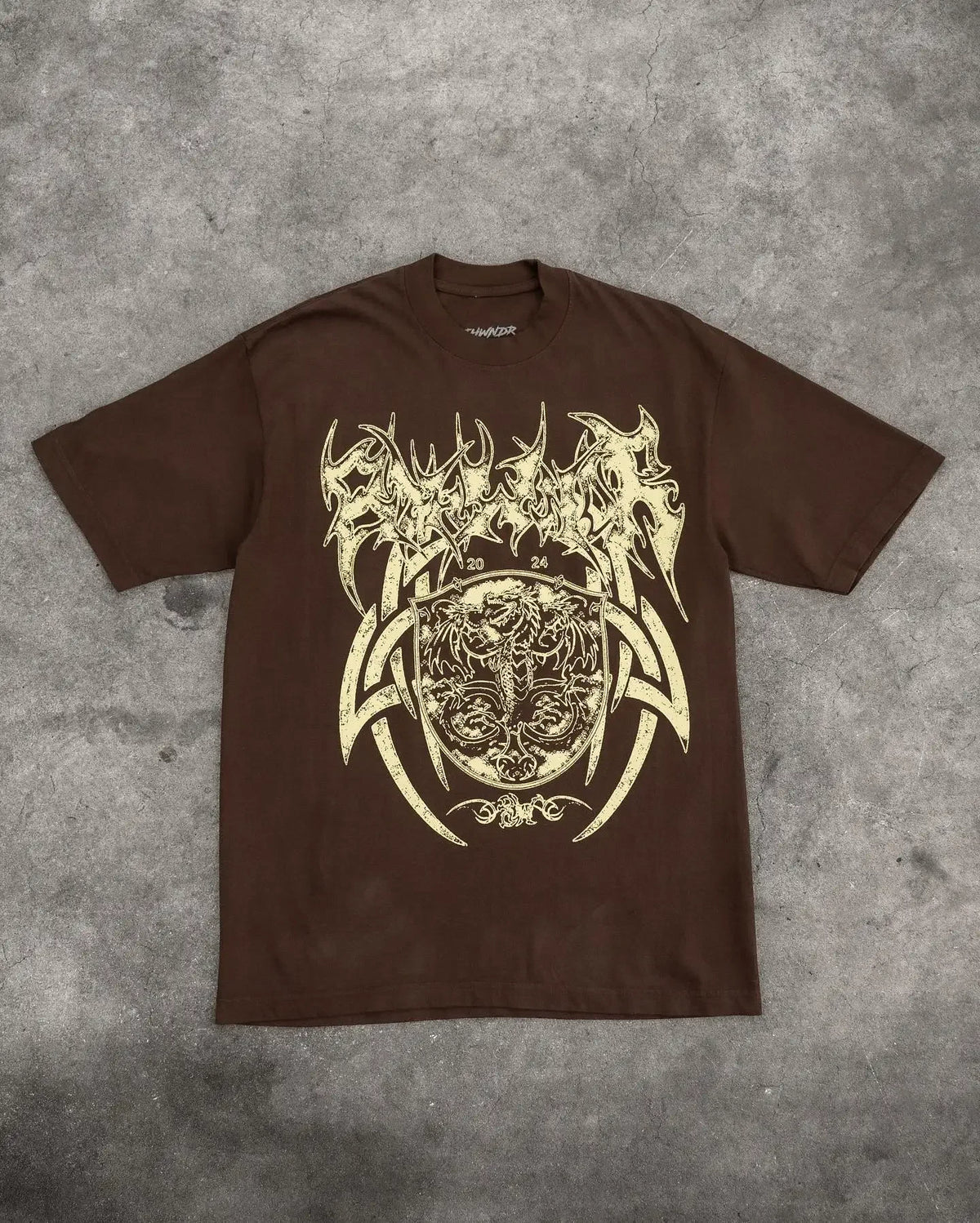 American Trendy Gothic Dragon Letter Printed Oversized T-Shirt Men's 2024 Streetwear Fashion Loose Round Neck Short Sleeve Top Street King Limited