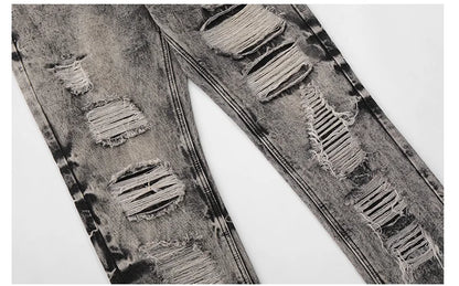 destroy distressed ripped denim jean pants new fashion biker jeans streetwear slim pants jogger y2k mens jeans skinny jeans men unique joggers style 1438