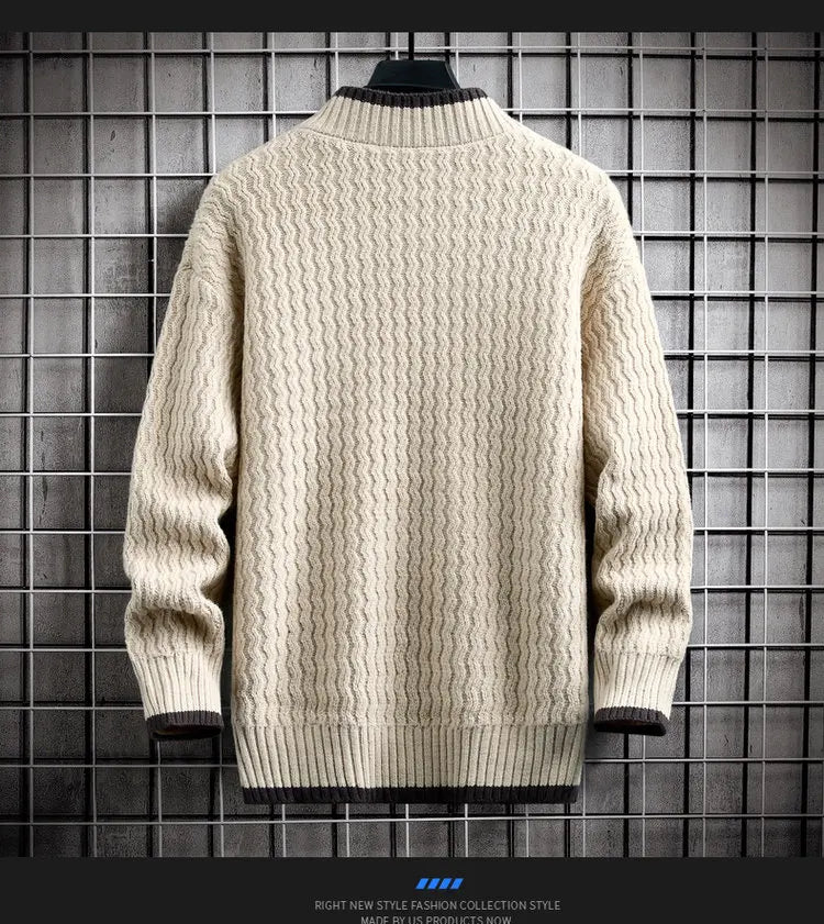 Brand Clothing Men's Loose Pullover Male Slim Fit Fashion Knitted Sweater Man  Thick Warm Pull Homme Retro Stripe Sweaters 4XL Street King Limited