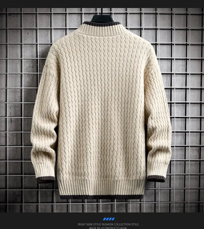 Brand Clothing Men's Loose Pullover Male Slim Fit Fashion Knitted Sweater Man  Thick Warm Pull Homme Retro Stripe Sweaters 4XL Street King Limited