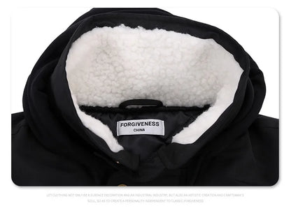 2024AW new cotton dress solid color hooded multi-pocket jacket Street King Limited
