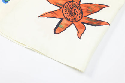 24SS Vintage Retro Starfish Direct Print High-Street Casual Beach Style Quality Short Sleeve Shirt Street King Limited