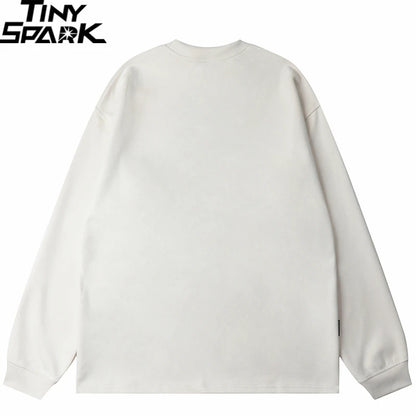Men Suede Sweatshirt Streetwear Shadow Graphic Harajuku Pullover 2023 Autumn Sweat Shirt Pullover Hip Hop Street Wear Hipster Street King Limited