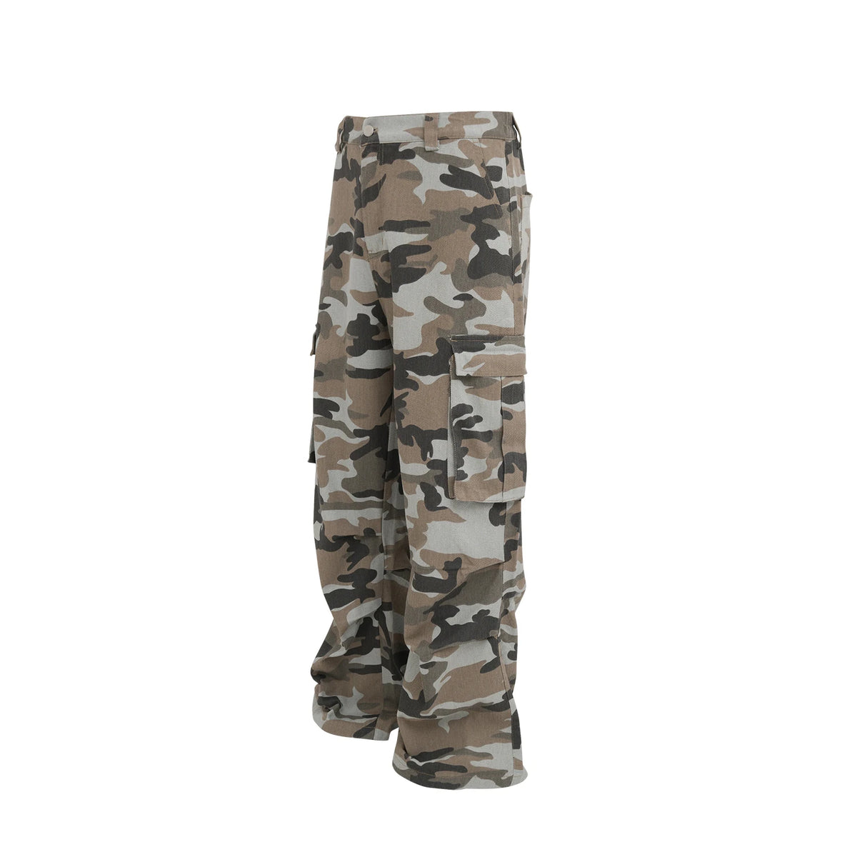 streetwear side pockets camouflage baggy cargo pants men and women straight patchwork casual jeans loose oversize denim trousers utility cargo pants