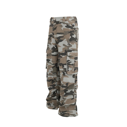 streetwear side pockets camouflage baggy cargo pants men and women straight patchwork casual jeans loose oversize denim trousers utility cargo pants