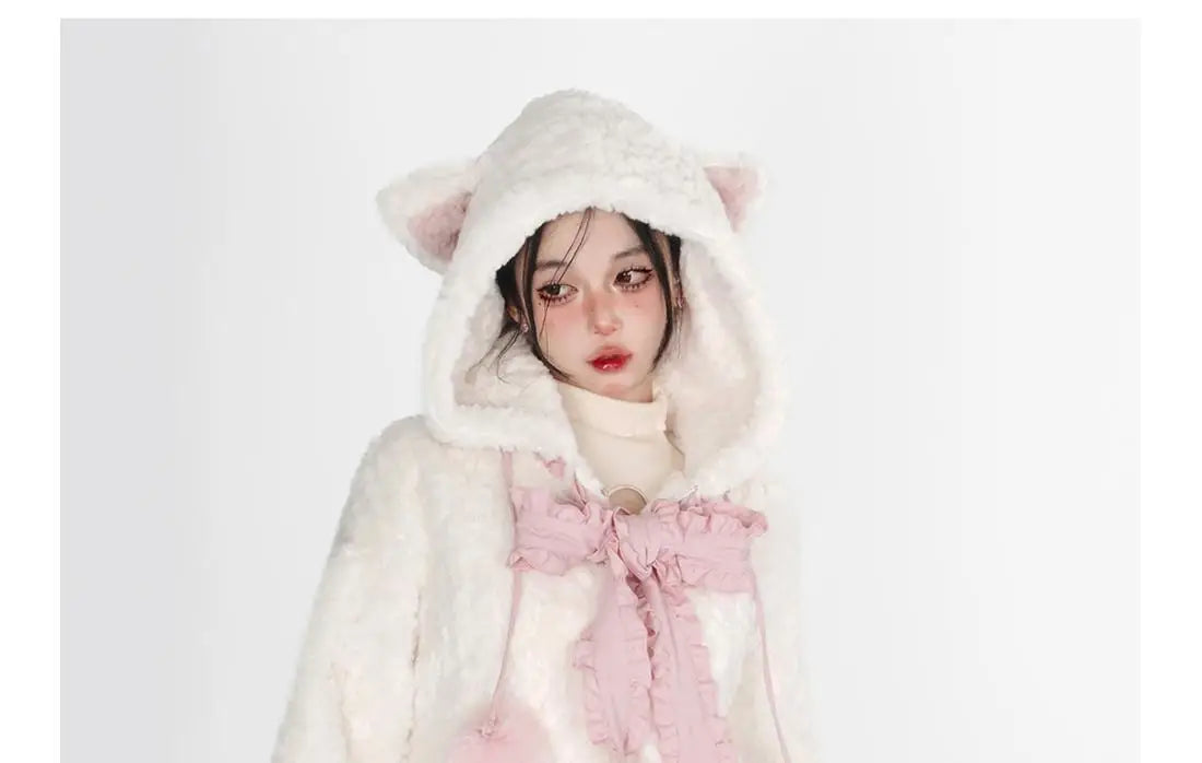 Harajuku Sweet Thicknecked Bow College Coat Woman Zip Up Hoodie Sailor Suit Plush Hoodies Women 2023 Streetwear Goth Y2k Clothes Street King Limited