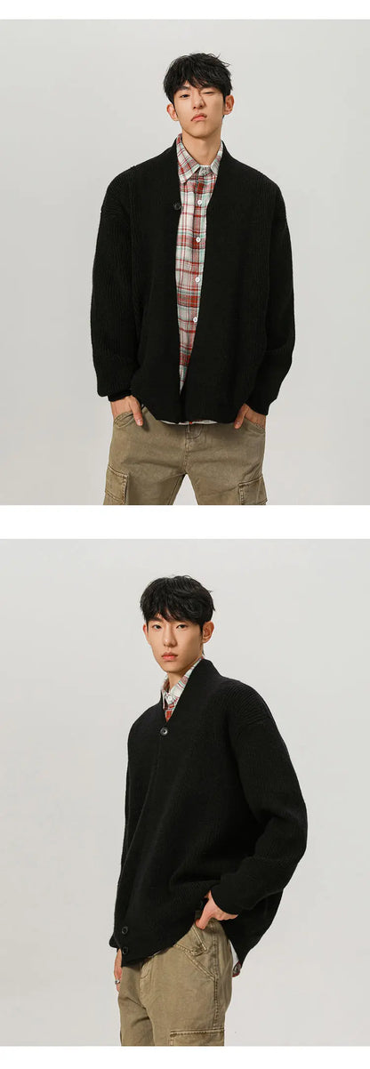 Cardigan Robe Sweater Men Loose Casual Retro Fashion Knitted Cardigan Cloak Coat Streetwear Knitwear Sweater Jacket Street King Limited