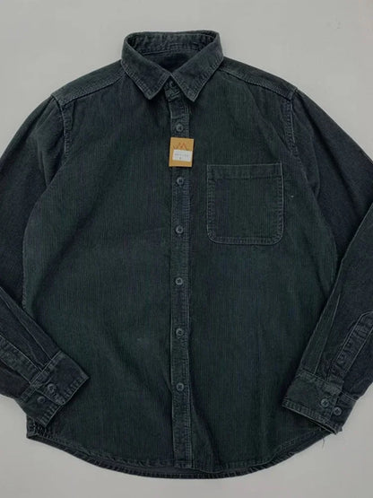 Streetwear Autumn American Casual Corduroy Long Sleeve Shirt For Men Retro Loose Autumn American Casual Corduroy Long Sleeve Shirt For Men Retro Loose Lapel Cargo Shirts 2025 New Korean Fashion Y2K Camisas Fashion Sweater Jacket With Graphic Design For Men