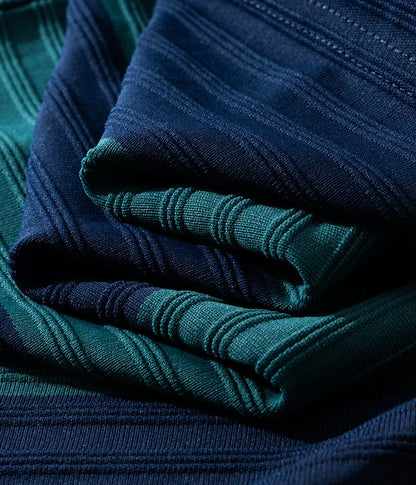 Men's Dark Wide Striped Short Sleeve Tees, Casual Tops, Round Neck, Thick, 100% Cotton, New, Summer Street King Limited