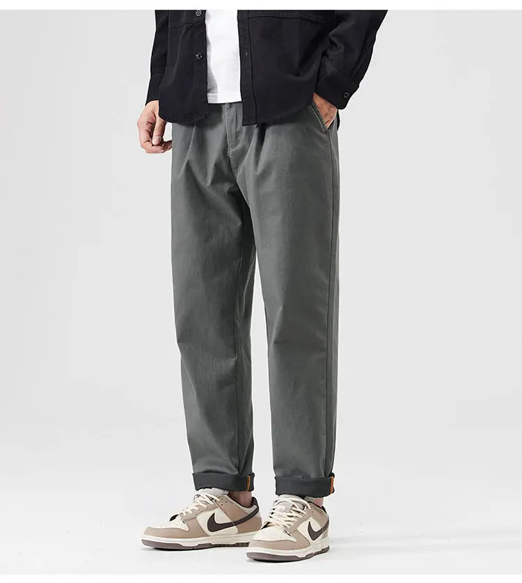 japanese casual pants mens spring autumn loose fashion solid color simple elastic waist sports pants man harem trousers unique default style 2159