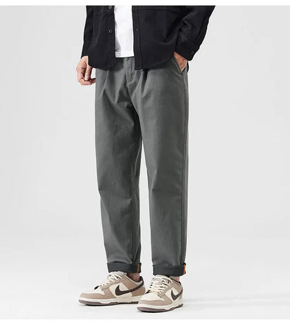 japanese casual pants mens spring autumn loose fashion solid color simple elastic waist sports pants man harem trousers unique default style 2159
