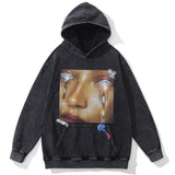 "Long Tears" Unisex Men Women Streetwear Graphic Hoodie Daulet Apparel