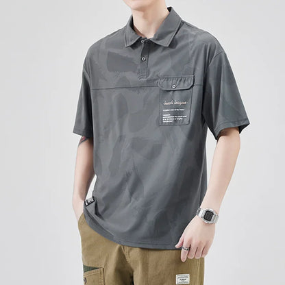 Streetwear Summer Short Sleeve Lapel Polo Shirt Mens Full Print Tee Shirts Korean Summer Short Sleeve Lapel Polo Shirt Mens Full Print Tee Shirts Korean Fashion Pocket Golf Wear Button Camisa Polo Masculina Fashion Sweater Jacket With Graphic Design For Men