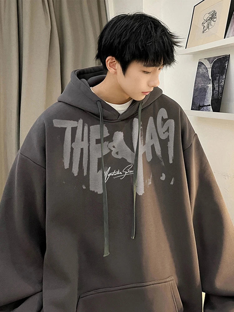 High Street Letter Print Oversized Hoodie Men's New Hip Hop Fashion Hooded Sweatshirt Autumn Y2K Vintage Pullover Hoody Clothes Street King Limited