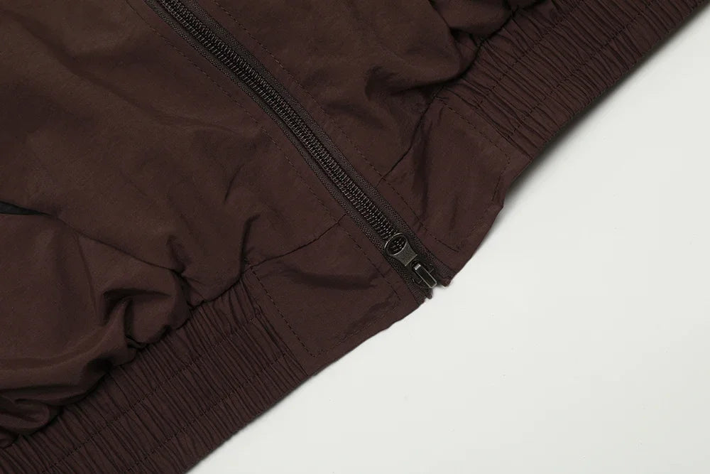 high street contrast color sunscreen clothes mens and womens summer thick fabric breathable casual baggy jacket oversized unique default style 6152