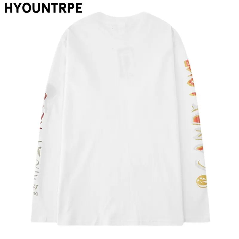 Hip Hop Streetwear T Shirt Graffiti Graphic Harajuku T-Shirt 2023 Mens Cotton Long Sleeve Tshirt Streetwear Oversized T Shirt Street King Limited