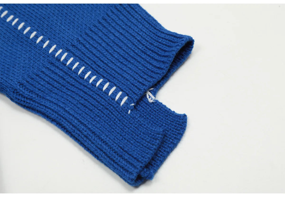 New 2023 Men Luxury Blue Raf P Flocking Stripe Gentleman Classic Cotton Knit Casual Sweaters Pullover Asian Size High Drake #576 Street King Limited