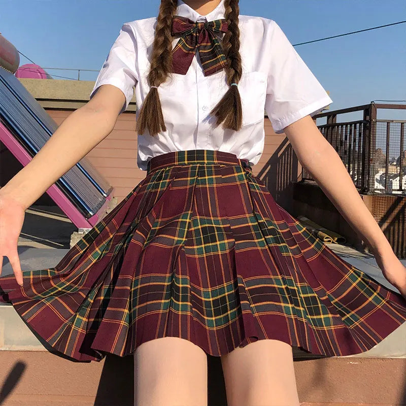Jk Uniforms Gyaru School Uniform for Girl Student Pleated Skirt Uniform Set Women Short Sleeve Bow Tie Seifuku Japanese Style Street King Limited