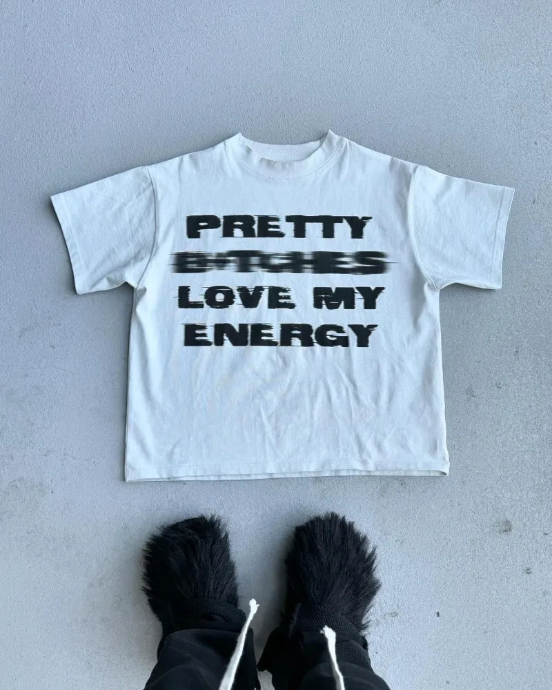 Y2k summer High Street Fashion Letters Eye Print Men Short Sleeve T-shirt Goth Harajuku Loose Fashion Casual Crewneck Shirt Street King Limited