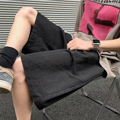 Korean Khaki Cargo Shorts for Men and Women in Summer Y2K Japanese Retro Casual Wide-leg Harajuku Trendy Sports Shorts Street King Limited