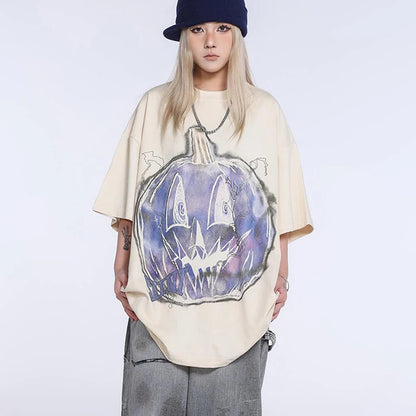 Saint T-shirts New Vintage Wash Letter Printing Chaopai High Street Men Woman Loose Casual Short Sleeve Top Tee Street King Limited