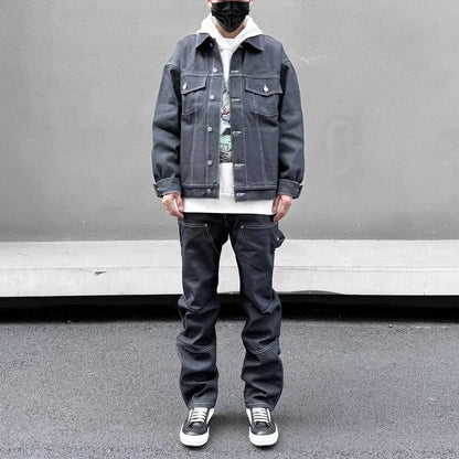 retro ankle zipper original casual logging pants mens straight streetwear baggy loose jeans cargos oversized denim trousers military streetwear pants