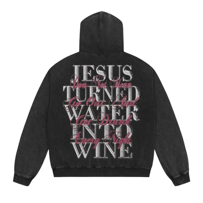 24ss Vintage SM Brand Fashion Washed Distressed stir fried salt high gram heavy vintage looped hoodie hooded sweatshirt Street King Limited