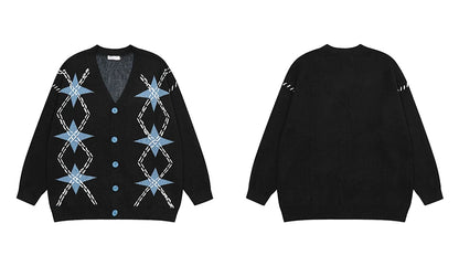 Mens Cardigan Sweater Y2K Fashion Streetwear Sweaters Hip Hop Knitted Cardigan New Casual Single Breasted Sweater Unisex Jumpers Street King Limited