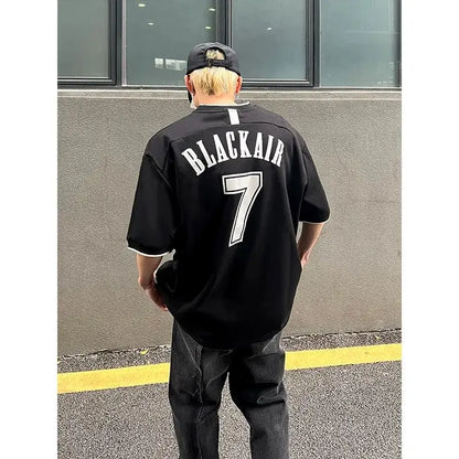 Summer American retro high street niche tops trendy brand ins fashion design oversize couple short-sleeved T-shirt y2k tops emo Street King Limited