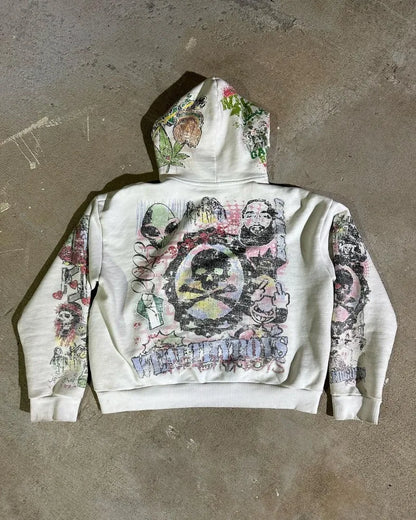 Y2k American High Street Harajuku Casual Loose Oversized Hoodie Men Hip-hop Rock Anime Print Fashion Versatile Pullover Women Street King Limited
