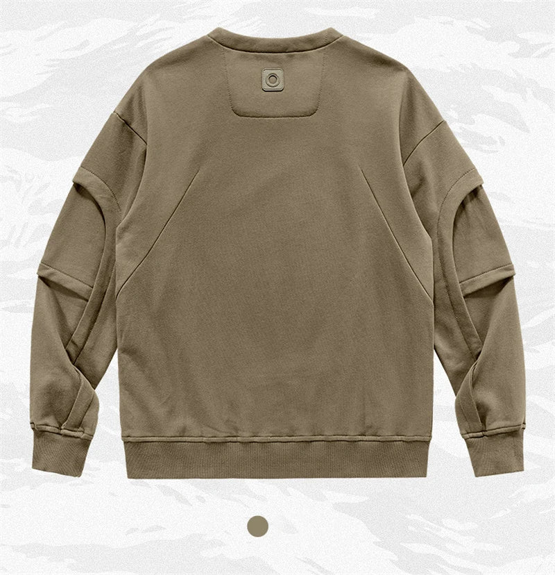 2025 New Patchwork Crewneck Sweatshirt Men's Embroidered Design Long Sleeve Sudaderas Para Hombres High Street Y2K Tracksuit Street King Limited