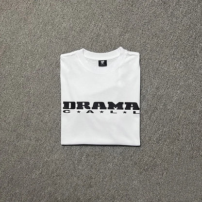 2024ss Drama Call T-shirt Men Women 1:1 High Quality Stars Letter Print Fashion Street Lovers Casual Tops Tee Street King Limited