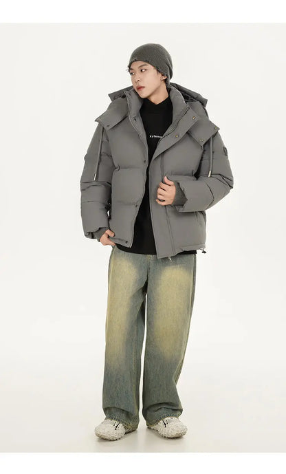 men women winter fashion loose casual cotton padded hooded parkas jacket campus boy gril thicken warm snow coat outerwear unique default style 1085