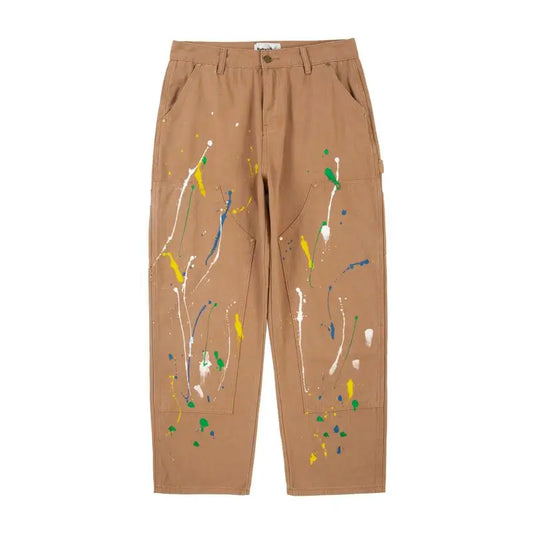 fashion graffiti printed denim jeans mens high street zipper straight jeans hip hop streetwear casual loose joggers jeans pants streetwear sweatpants