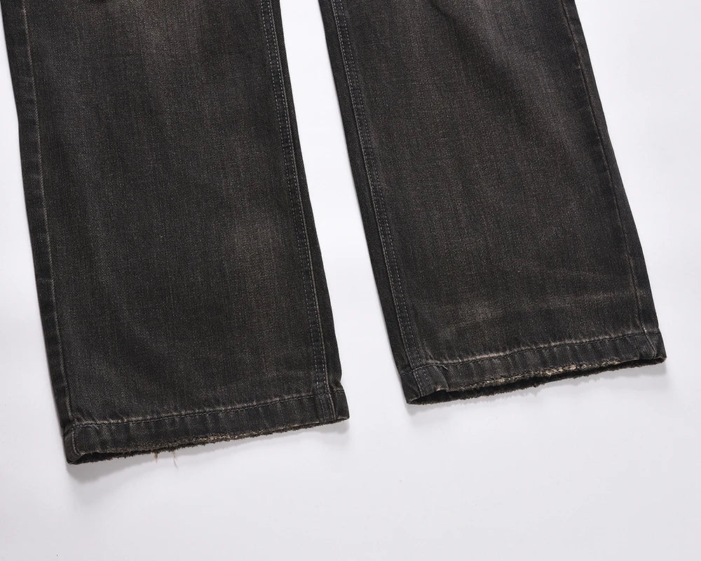 streetwear frayed hole distreesed ripped baggy jeans for men and women pantalones hombre y2k casual denim trousers oversized unique jeans style 5833