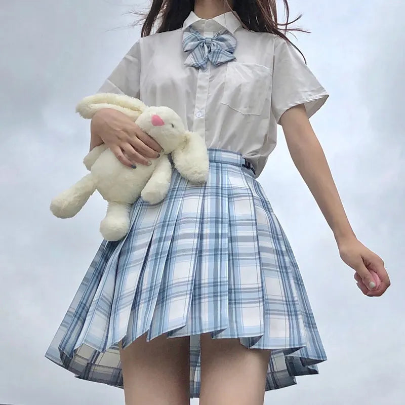 Jk Uniforms Gyaru School Uniform for Girl Student Pleated Skirt Uniform Set Women Short Sleeve Bow Tie Seifuku Japanese Style Street King Limited