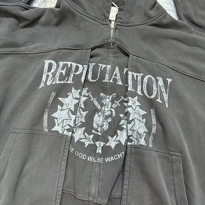 Double zipper hooded cardigan jacket Street King Limited