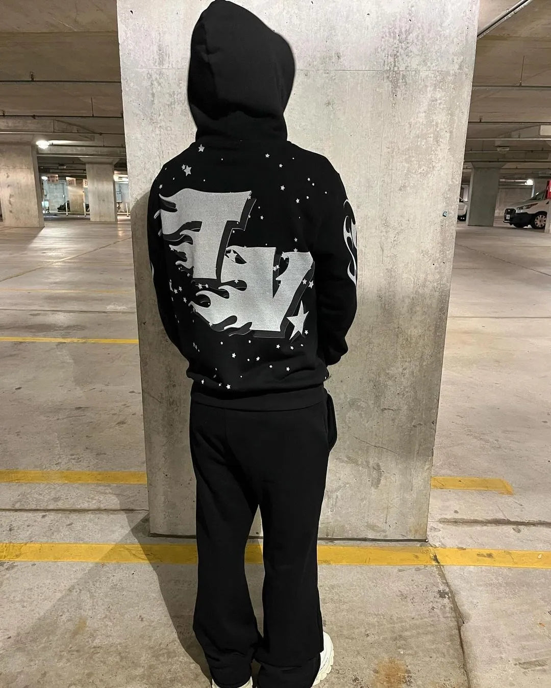 Y2K women's clothing hoodies set Sweater long sleeved pullover top vintage oversize streetwear Gothic dark print pattern 2024 Street King Limited