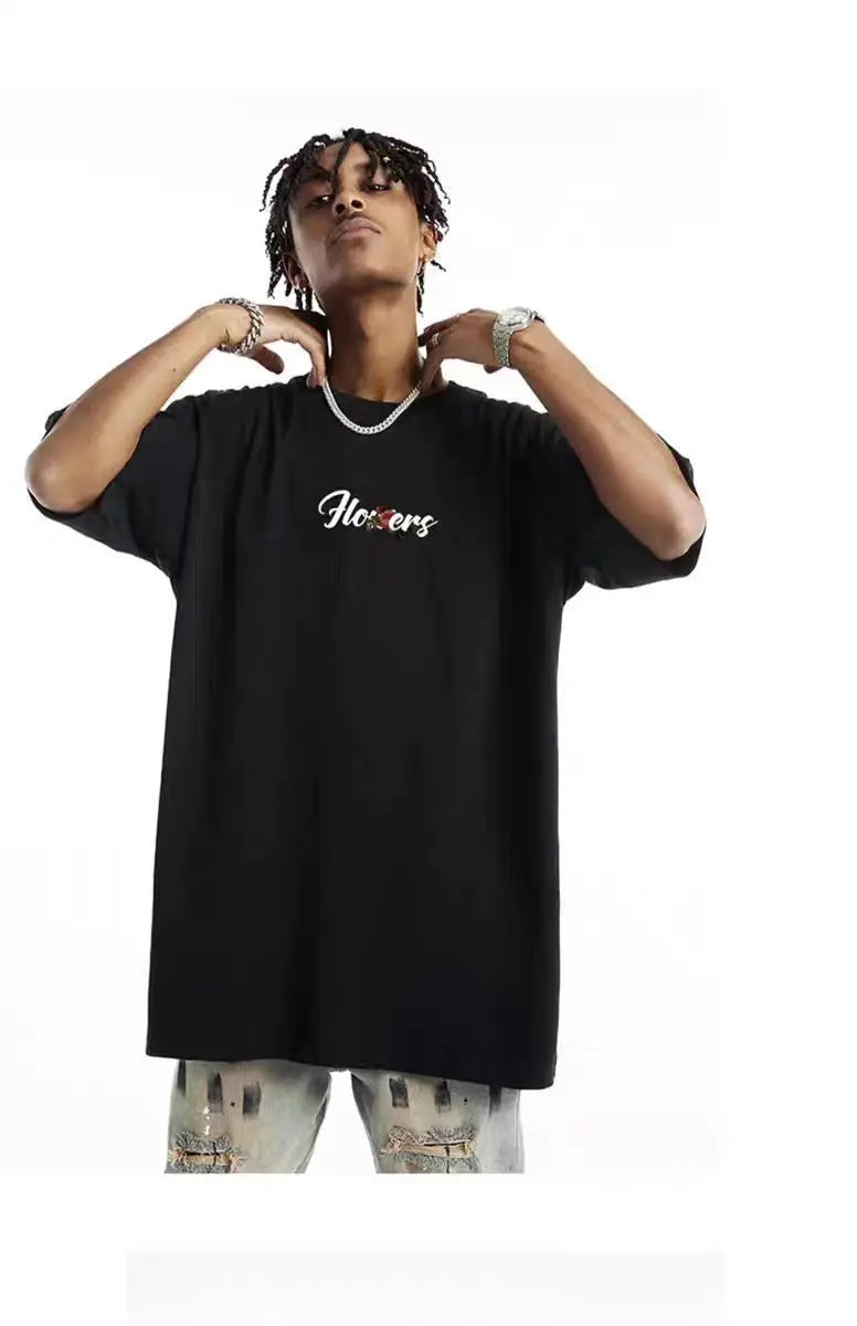 National trend American retro washed distressed short-sleeved t-shirt for men 2024 loose ins street style hip hop  men clothing Street King Limited