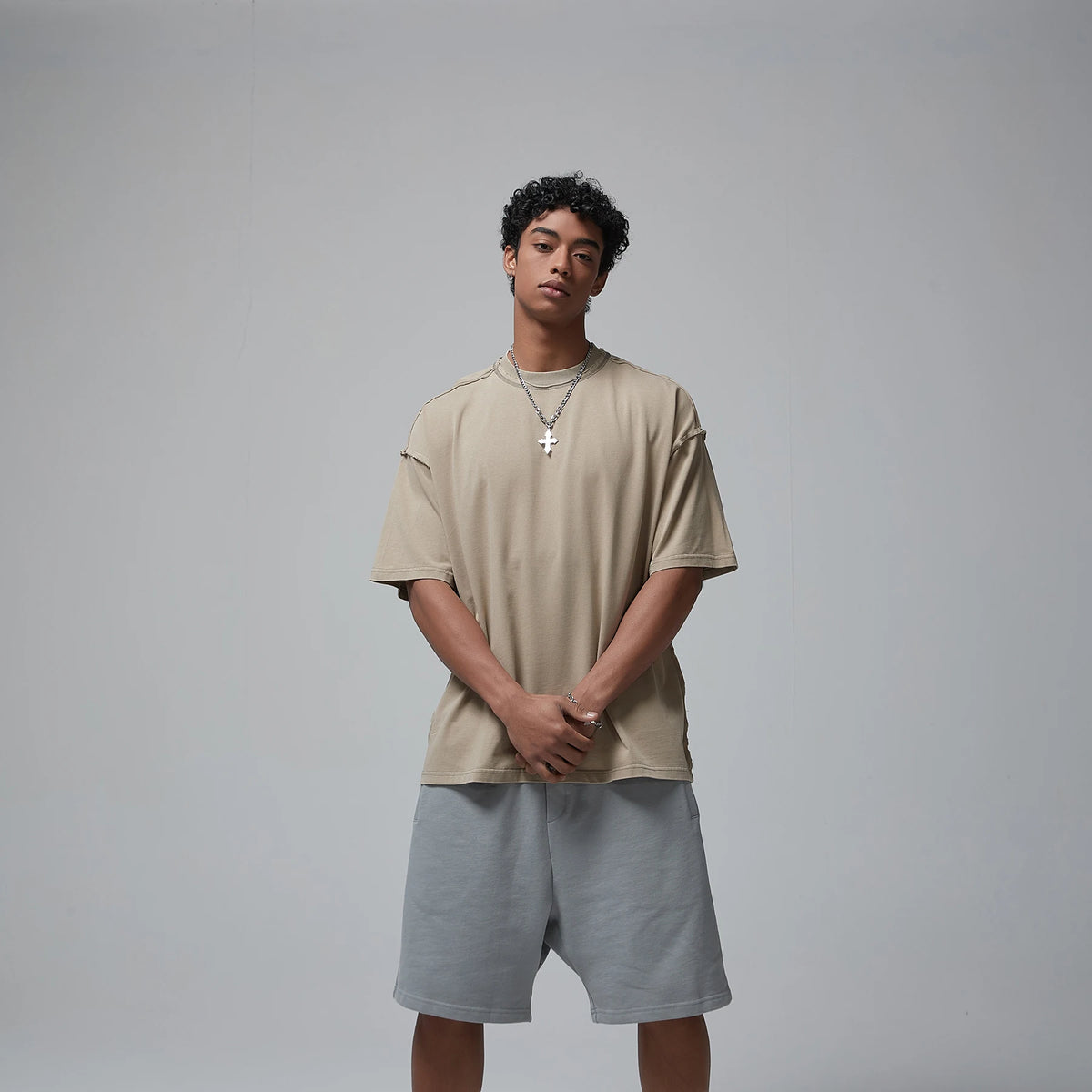 2024 Summer New Washed Oversized Tshirt Worn Out Retro Distressed Tee Raw Edge Men's Cotton Short Sleeved Tie Dyeing T-shirt Street King Limited
