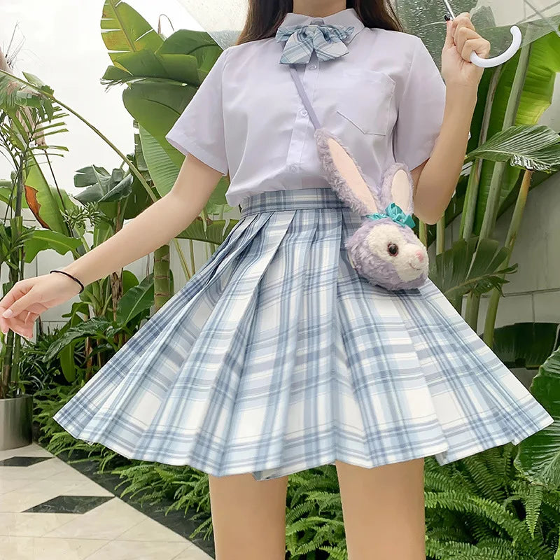Jk Uniforms Gyaru School Uniform for Girl Student Pleated Skirt Uniform Set Women Short Sleeve Bow Tie Seifuku Japanese Style Street King Limited