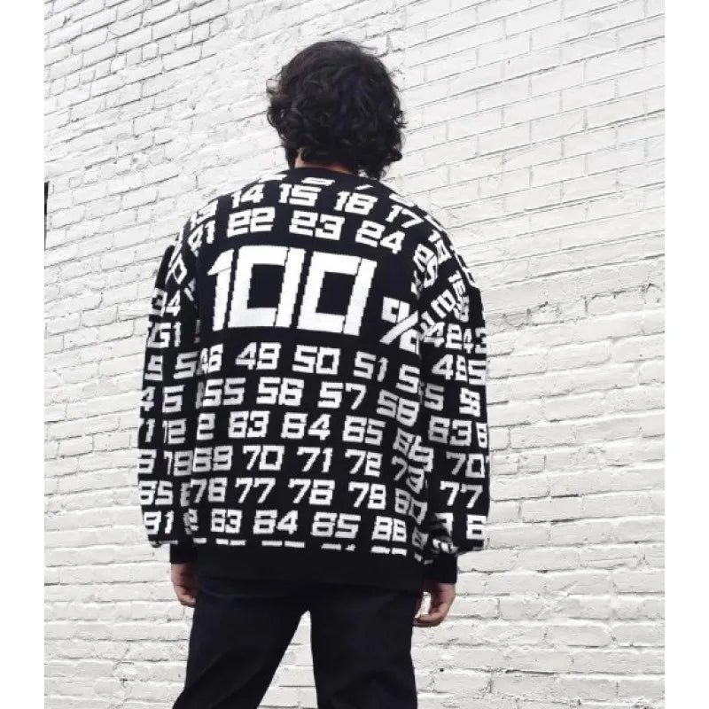 Jacquard pattern retro high street top warm Y2k women's sweater pullover knitted cardigan button super street top Street King Limited