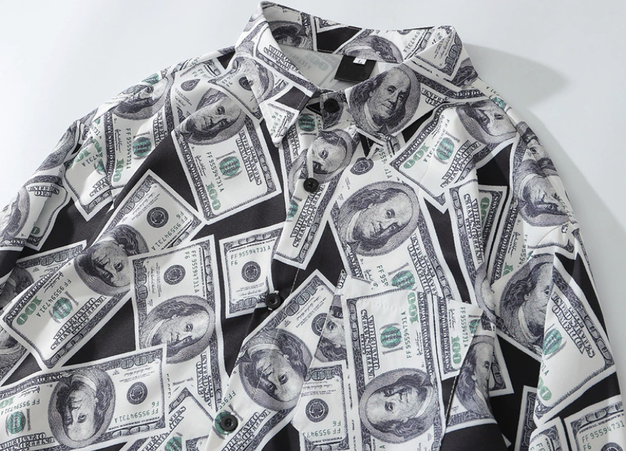 "Billionaire" Unisex Men Women Streetwear Button Up Shirt Daulet Apparel